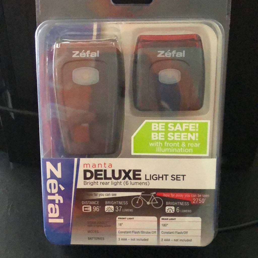 Zefal Manta Deluxe Bike Light Set ( 37 Lumens) Adjustable.